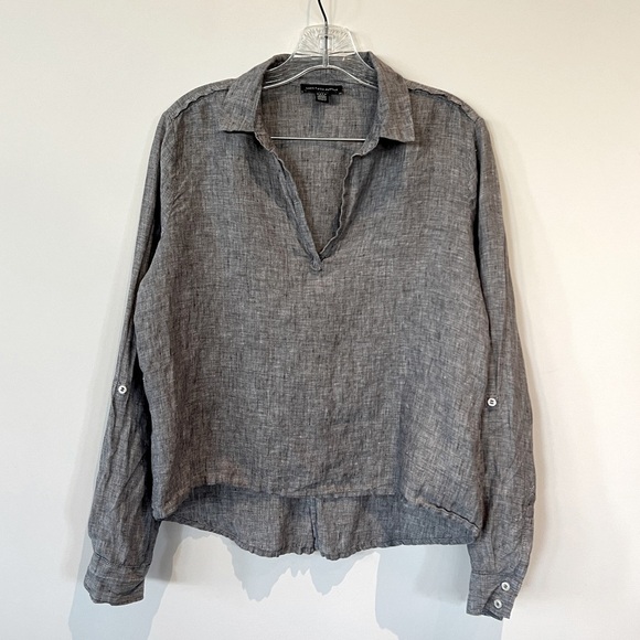 Saks Fifth Avenue Tops - Saks Fifth Avenue Linen V-neck Tunic. Gray size small